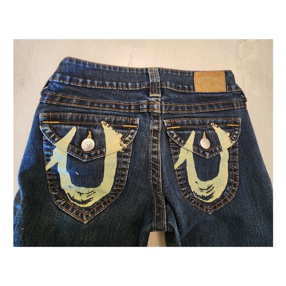 True Religion Women's Denim Straight Jean Dark Wash Vintage SZ 27 USA - Picture 4 of 9